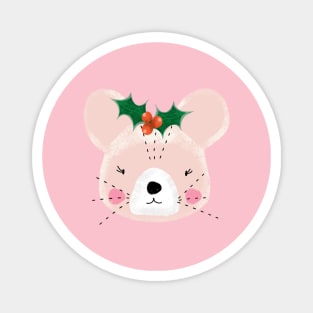 Cute mrs Christmas mouse Magnet